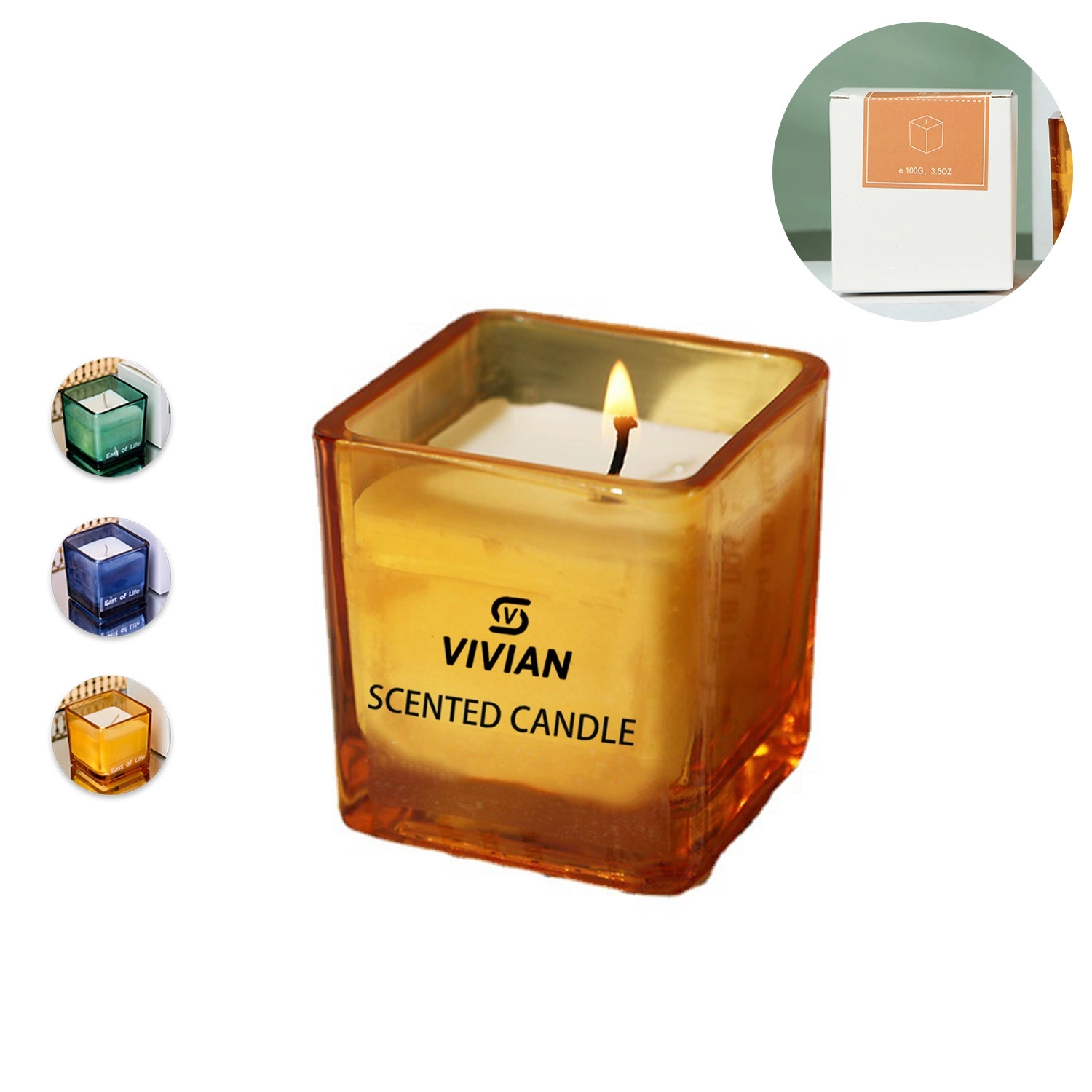 3.5 Oz. Tumbler Scented Candles In Square Glass 1