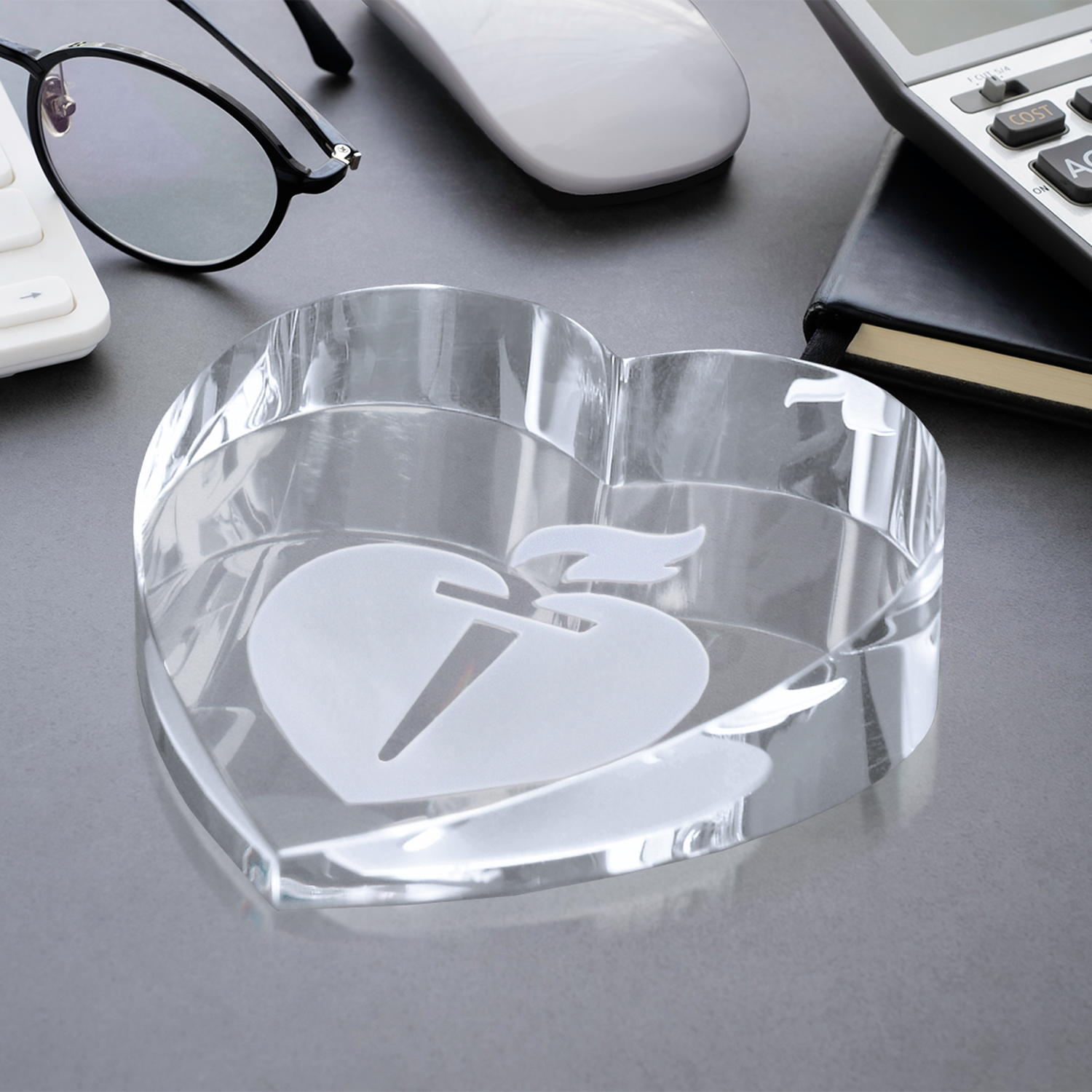Slant Heart Paperweight 3