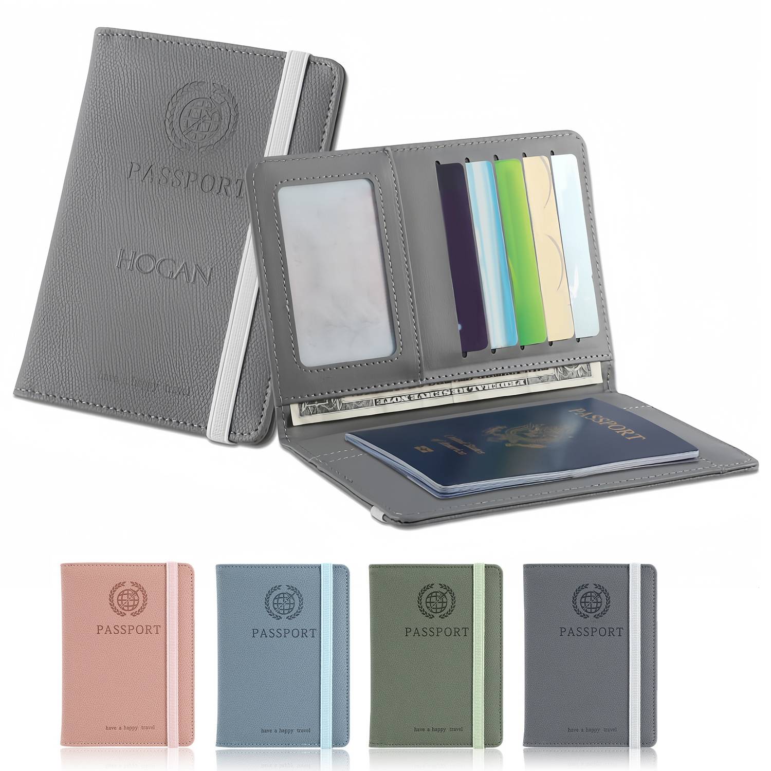 PU Leather passport wallet card holder 2