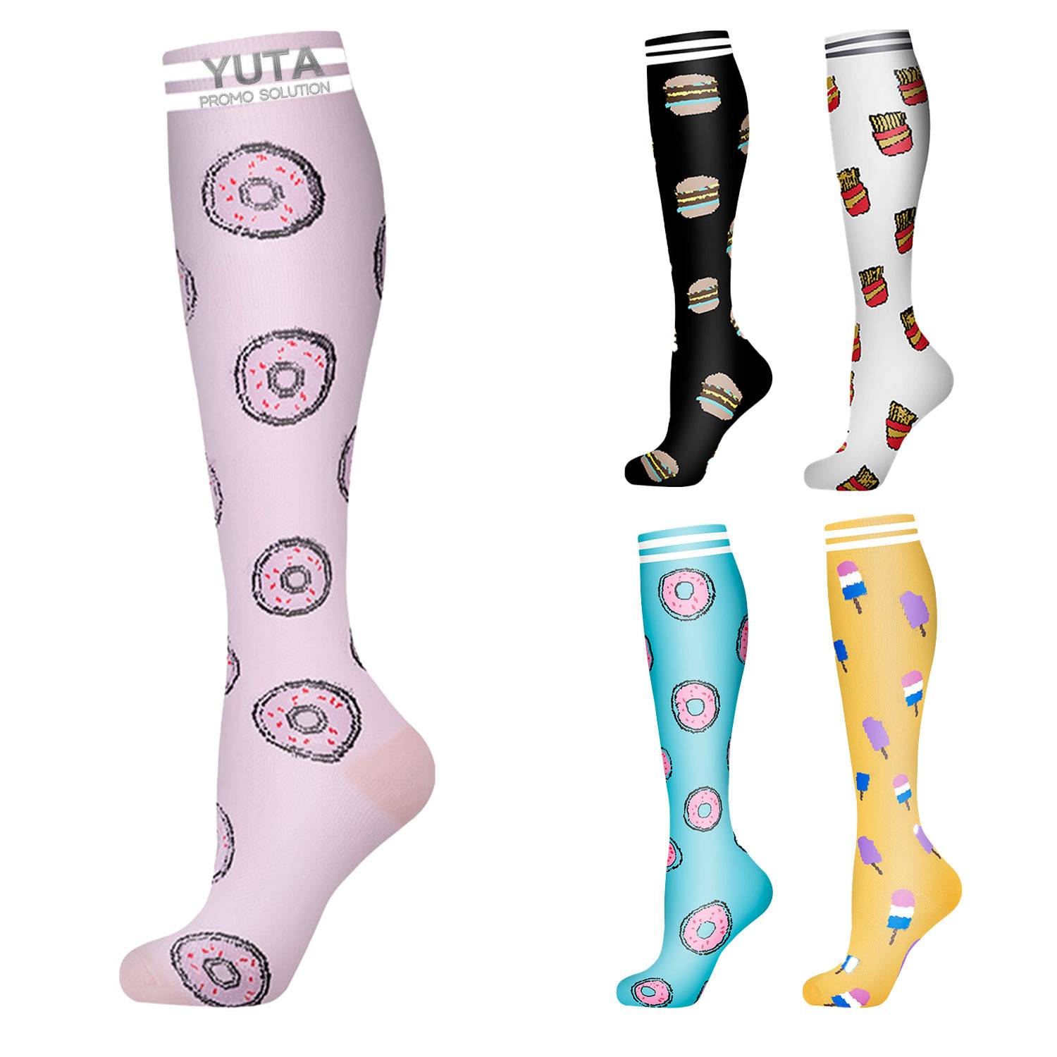 Polyester Non Slip Moisture Wicking Sport Calf Socks 2