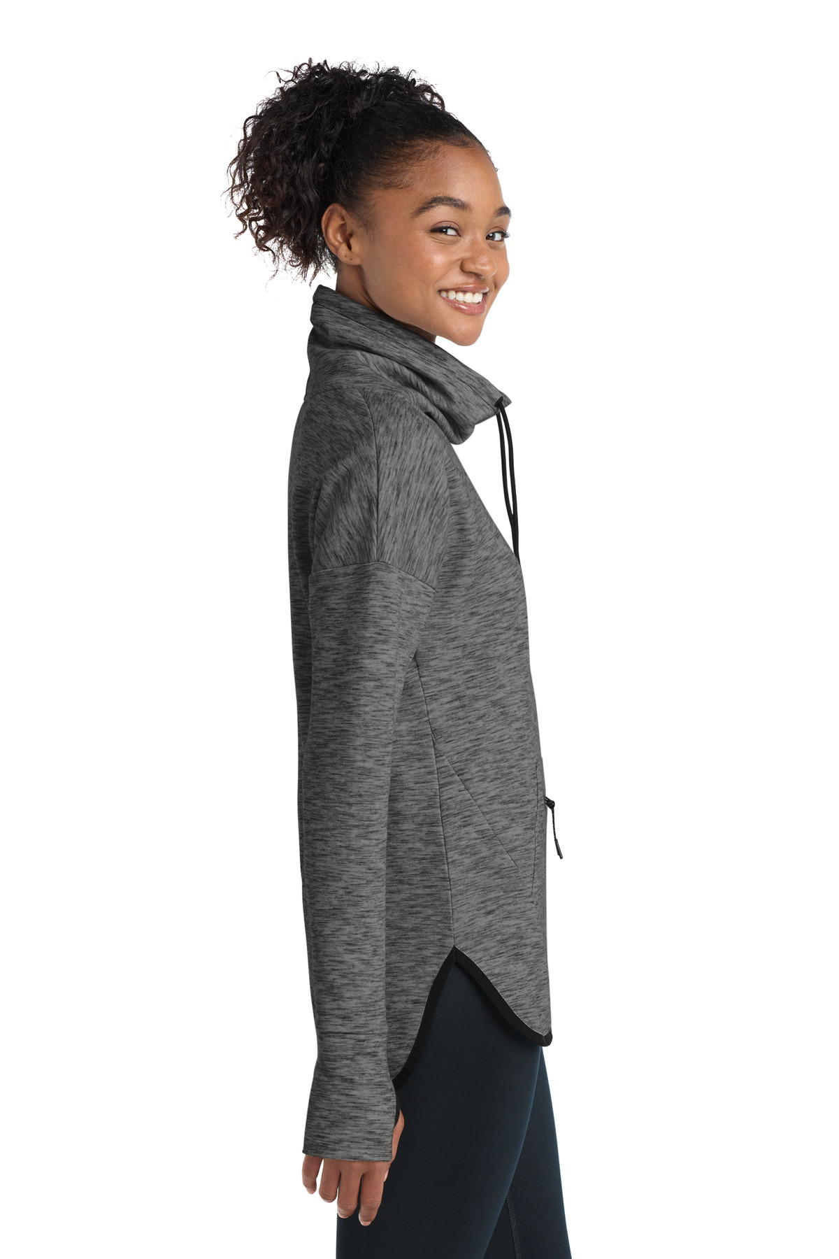 Sport-Tek Women's Triumph Cowl Neck Pullover LST280, custom hoodie or sweatshirt with logo imprint 5
