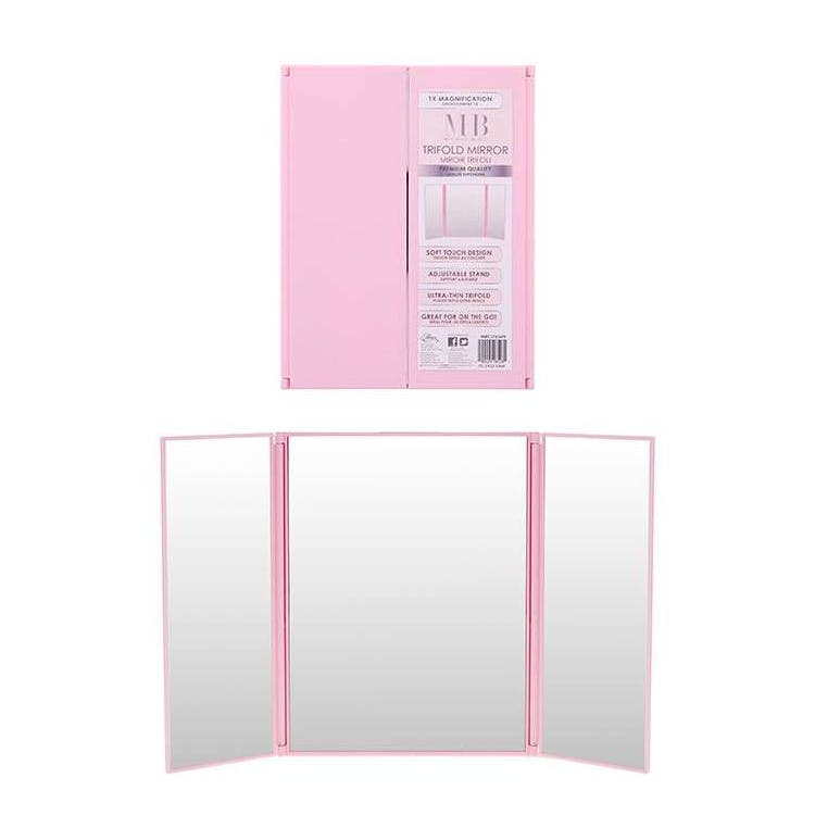 Trifold Mirror with Stand - Pink 1