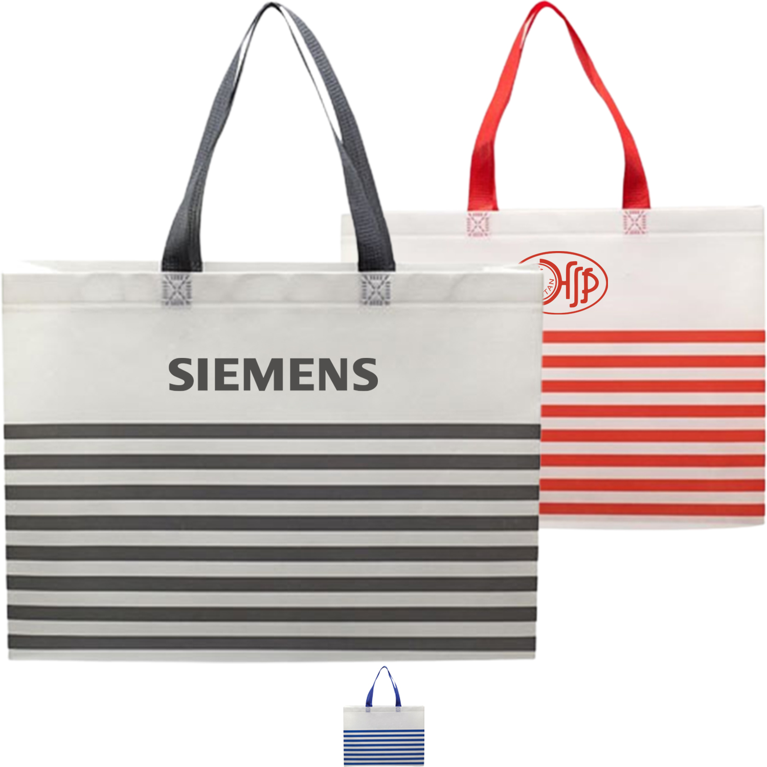 Two-Tone Durable Beach Gusset Tote Bag (15" x 4" x 13.5") 1