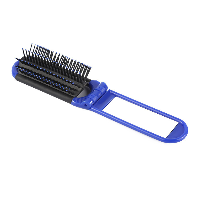 Folding Travel Hairbrush with Mirror 1