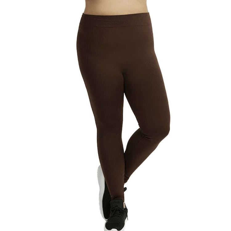 Women's Fleece Lined Leggings - Coffee XL 2