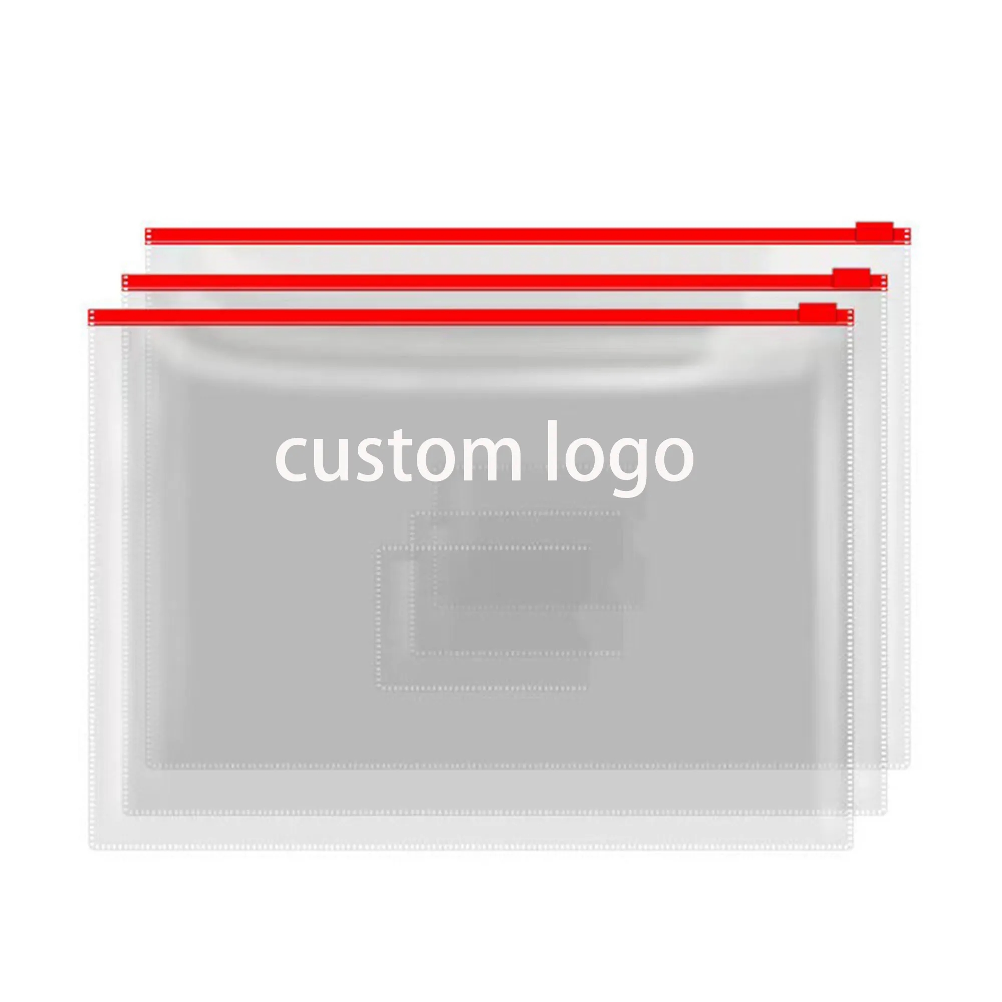 Custom Clear Waterproof Folder With Zipper 2