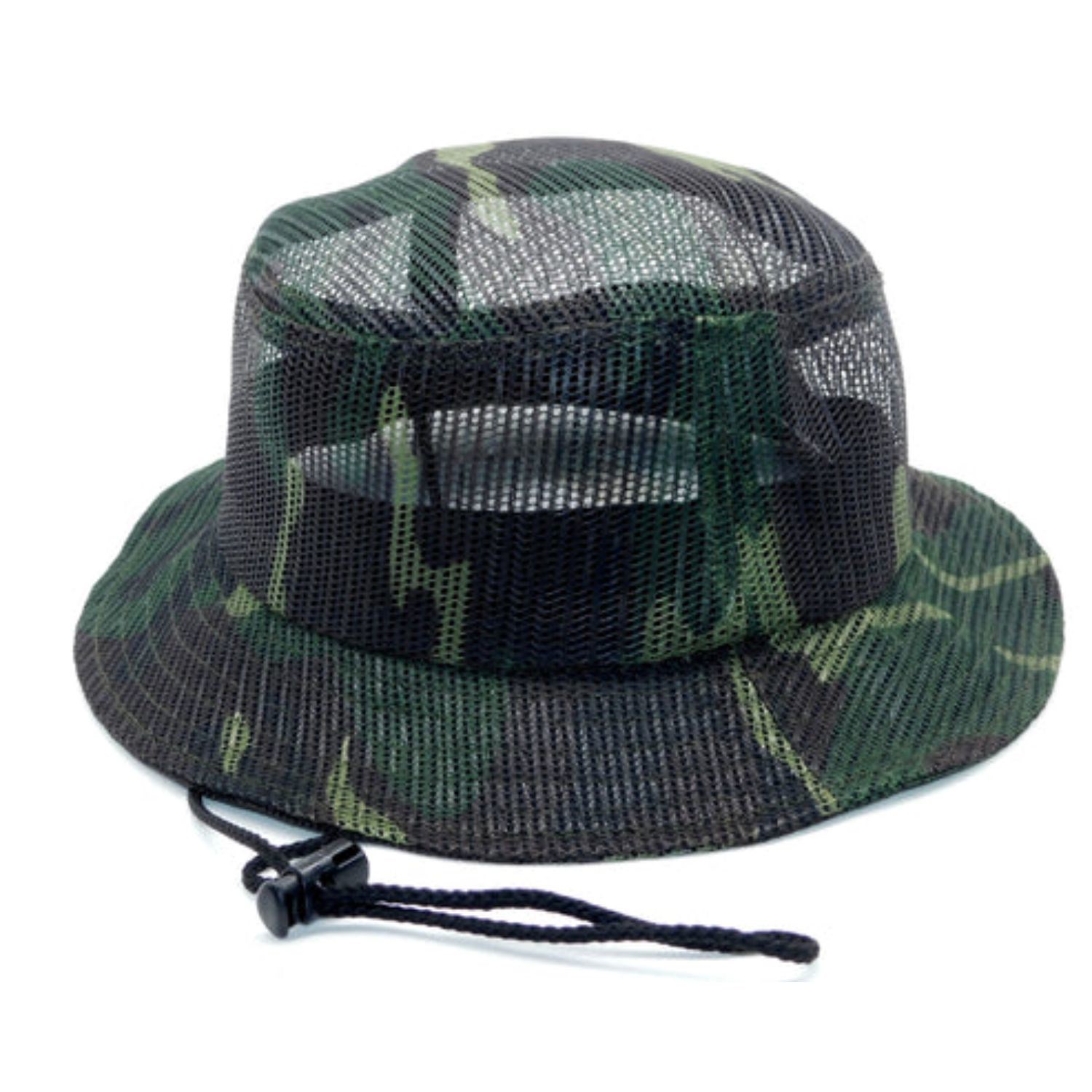 True American Made Mesh Camo Bucket Hat W/ Adjustable Drawstring