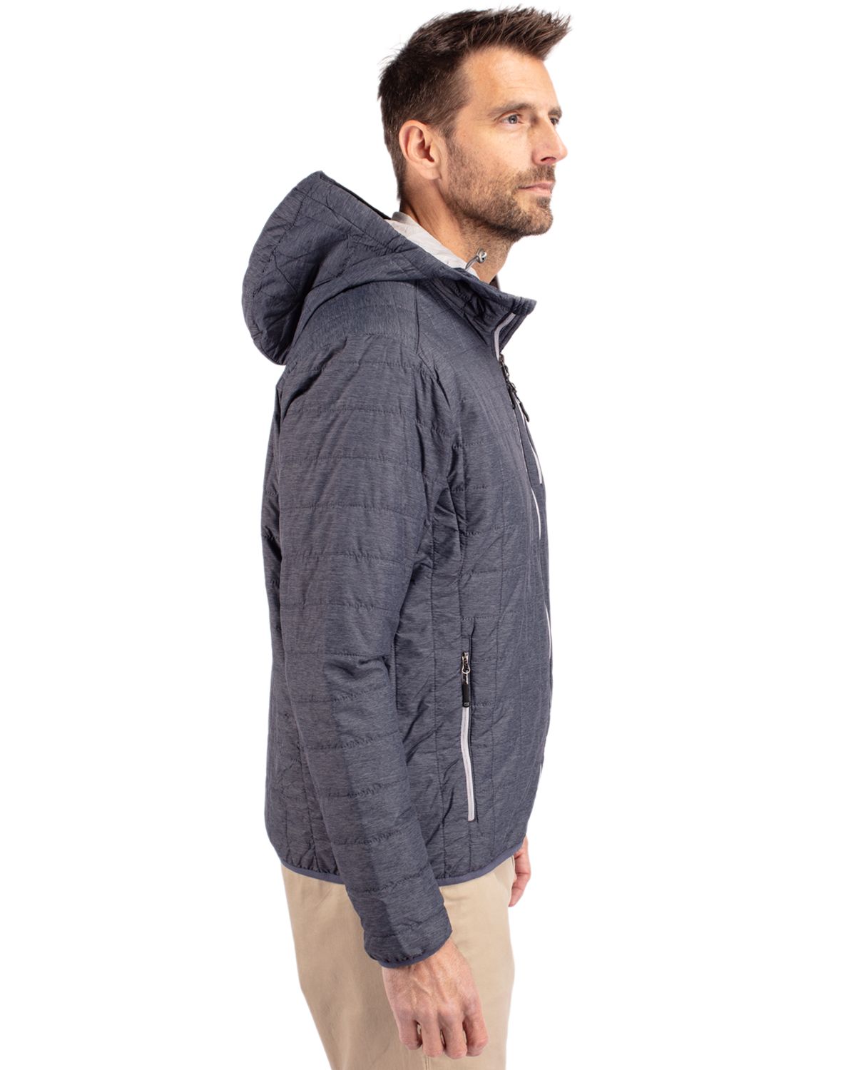 Cutter & Buck Rainier Recycled Insulated Puffer Mens Full Zip Hooded Jacket Jacket 44