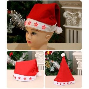 Light Up Santa Hat with LED Snowflake 3