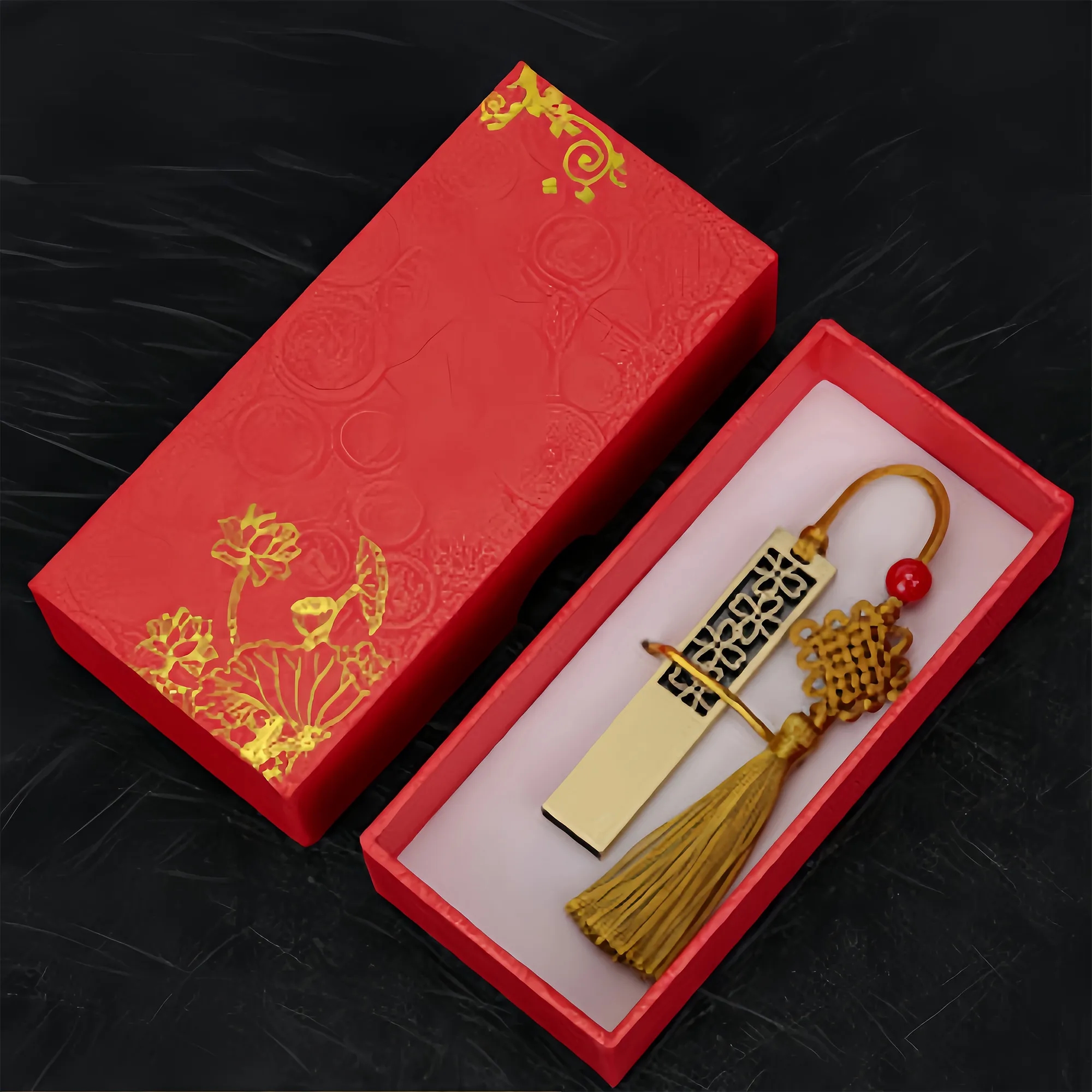 Chinese Style Metal USB Drive In Luxury Gift Box 4