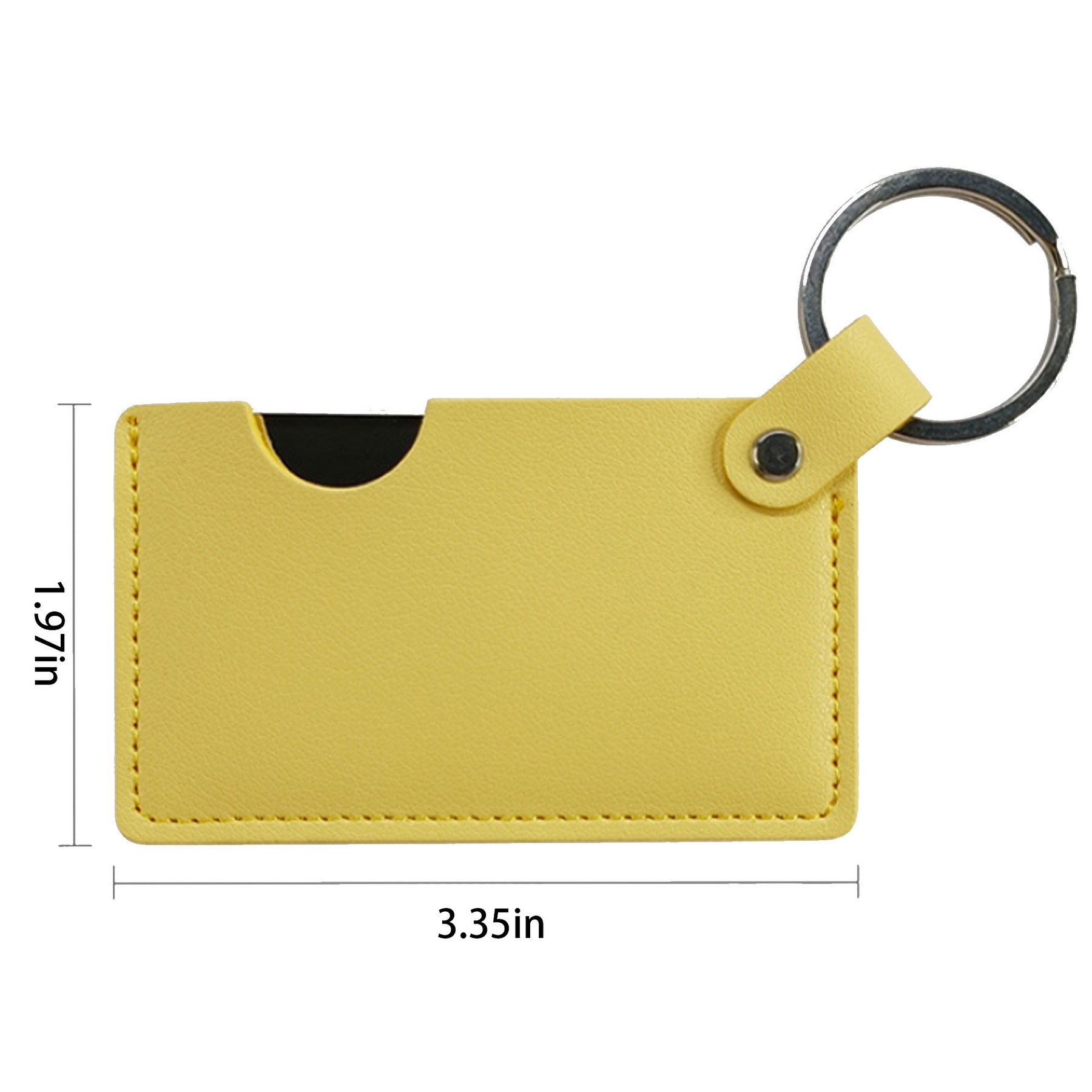 Creative Pu Leather Stainless Steel Mirror With Key Ring 2