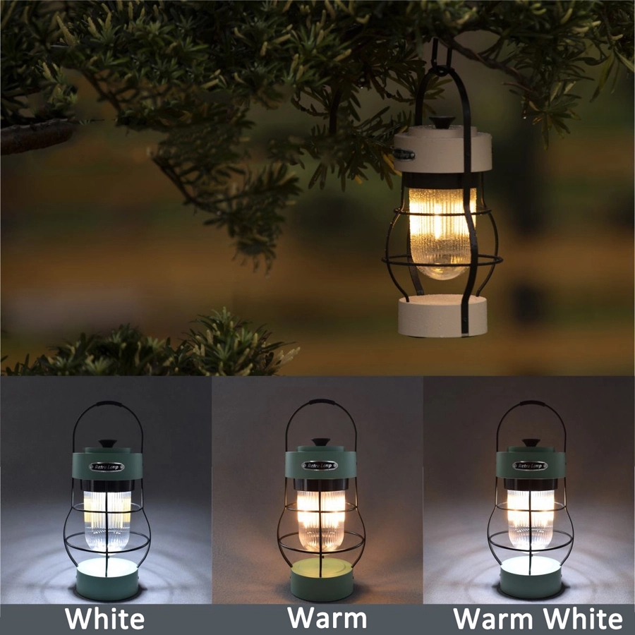 Retro Outdoor Camping Light & Picnic Lantern with Power Bank 18