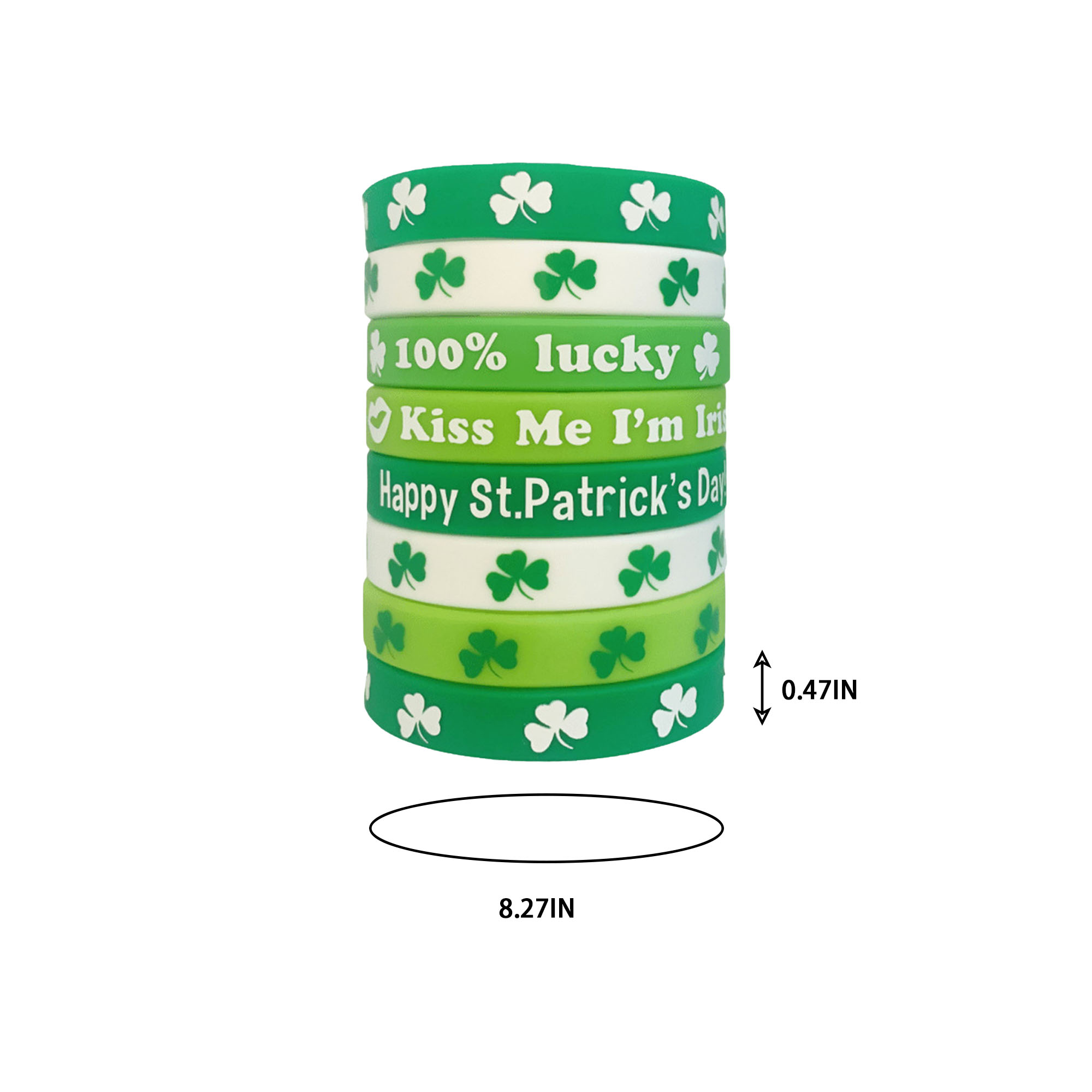 St. Patrick's Day Silicone Wristband Set(6 Wristbands) 2