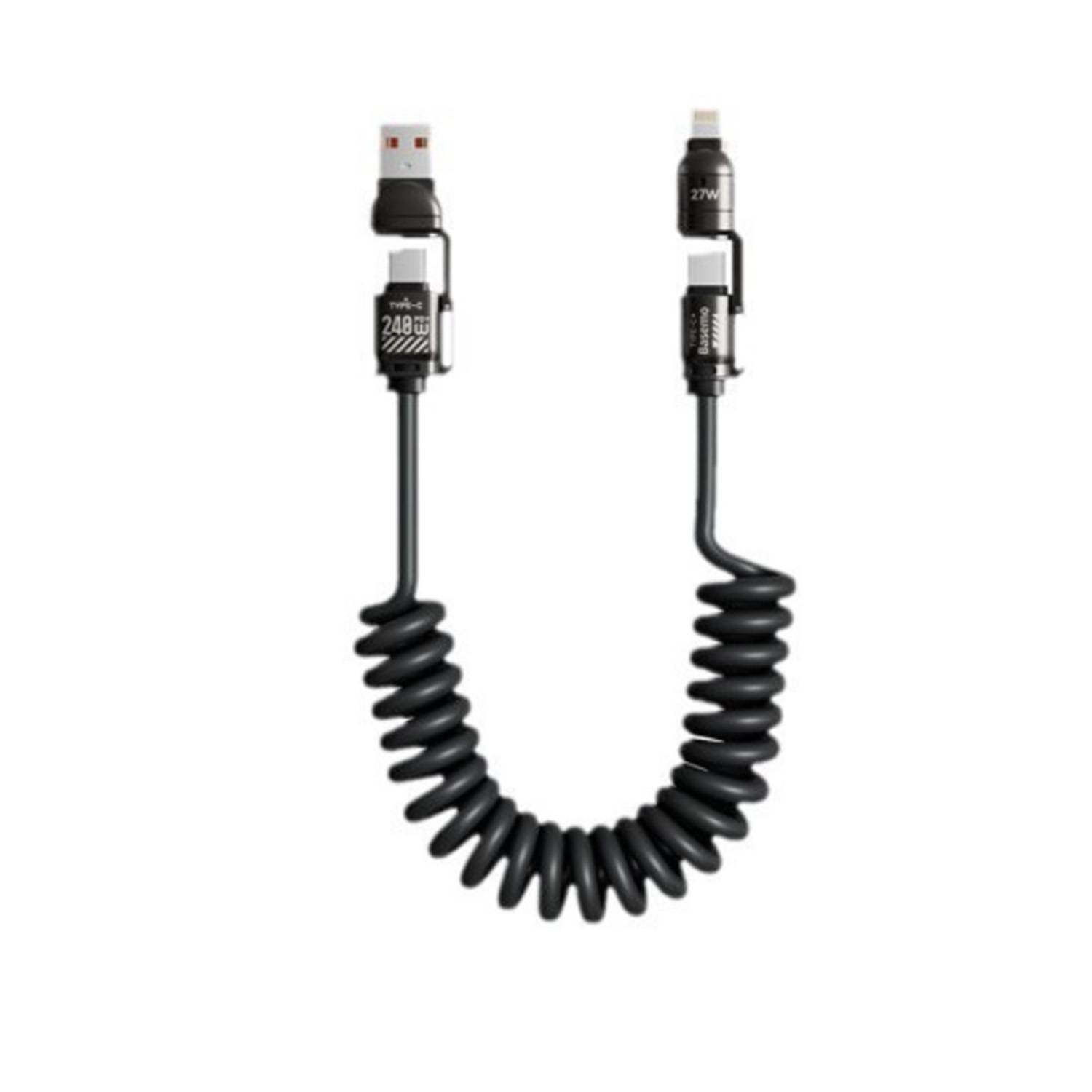 240W 4-in-1 Fast Charging Cable – Durable Coil Design 5