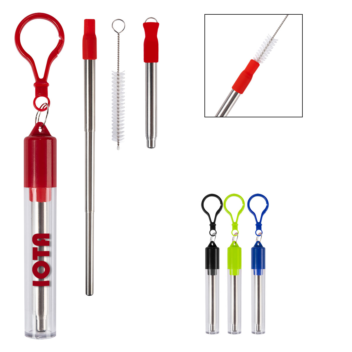 Collapsible Stainless Steel Straw Kit 1