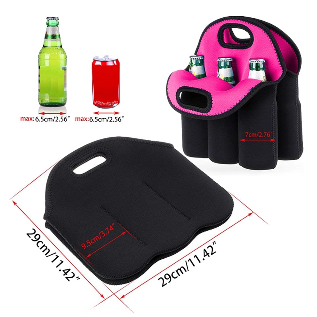 Neoprene 6 Pack Beer Bottle Carrier Bag 4