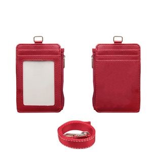 PU Leather Card Holder With Zip Pocket 12