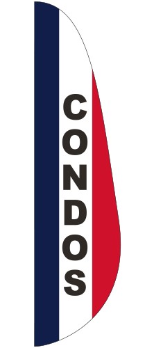 "CONDOS" 3' x 12' Message Feather Flag 1