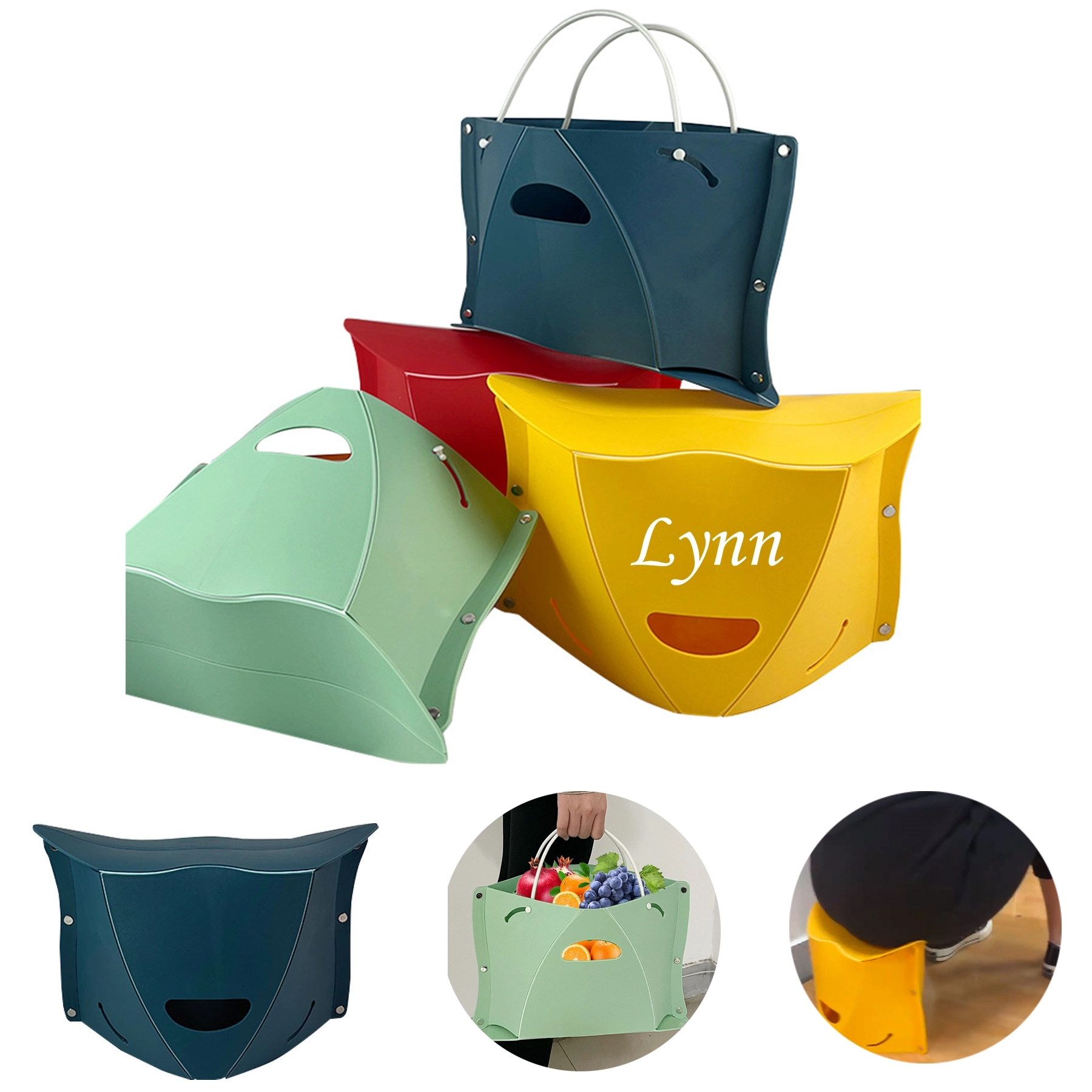 Multifunctional Folding Plastic Stool + Storage Bag 3