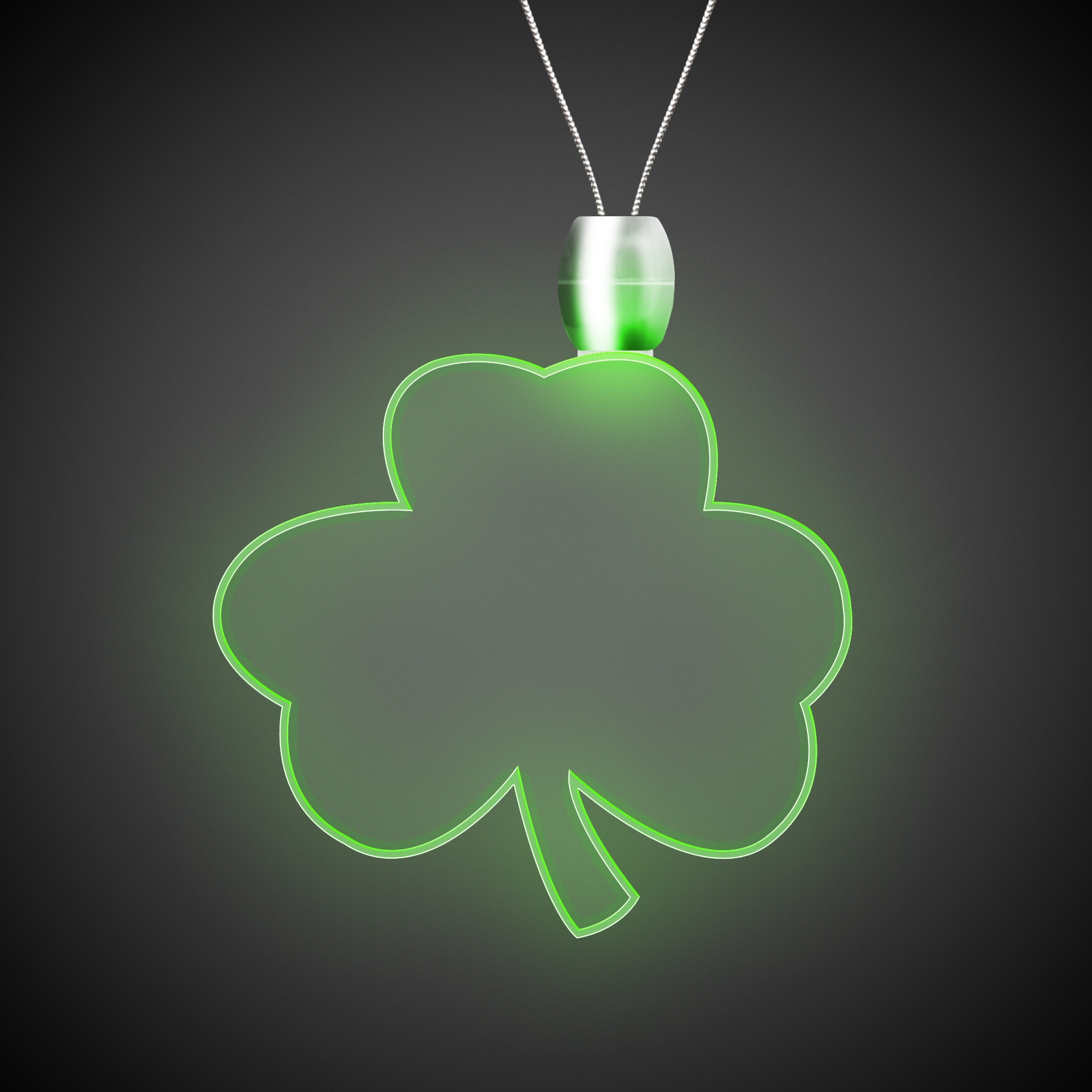 Shamrock Green Light-Up Acrylic Pendant Necklace