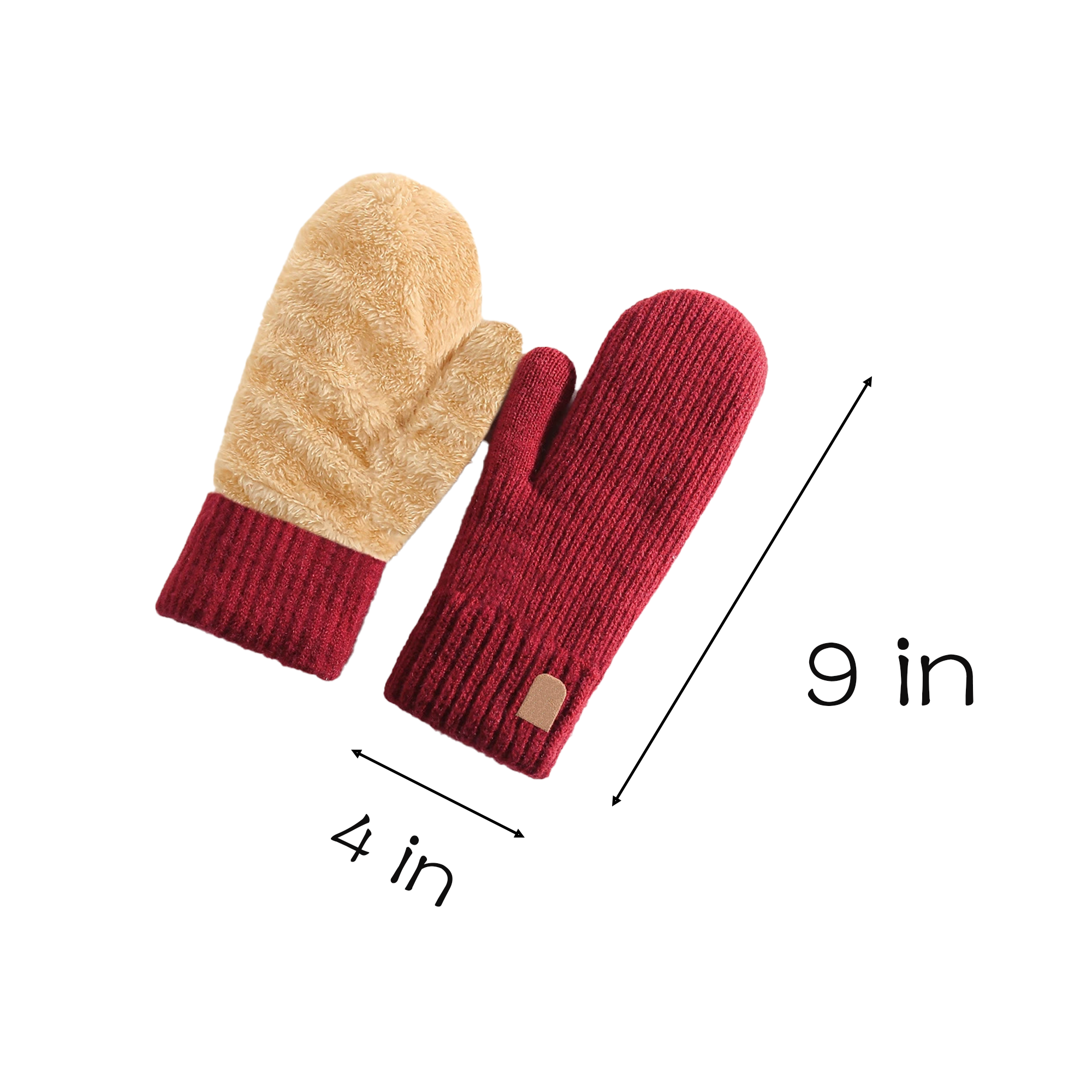 Winter Wool Warm Gloves With Connected Fingers 3