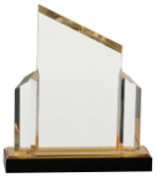 7" x 8" Gold Beveled Post Impress Acrylic Award