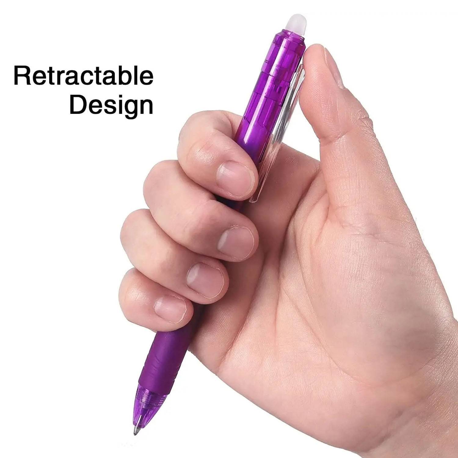 School Plastic Erasable Retractable Ballpoint Pen 4