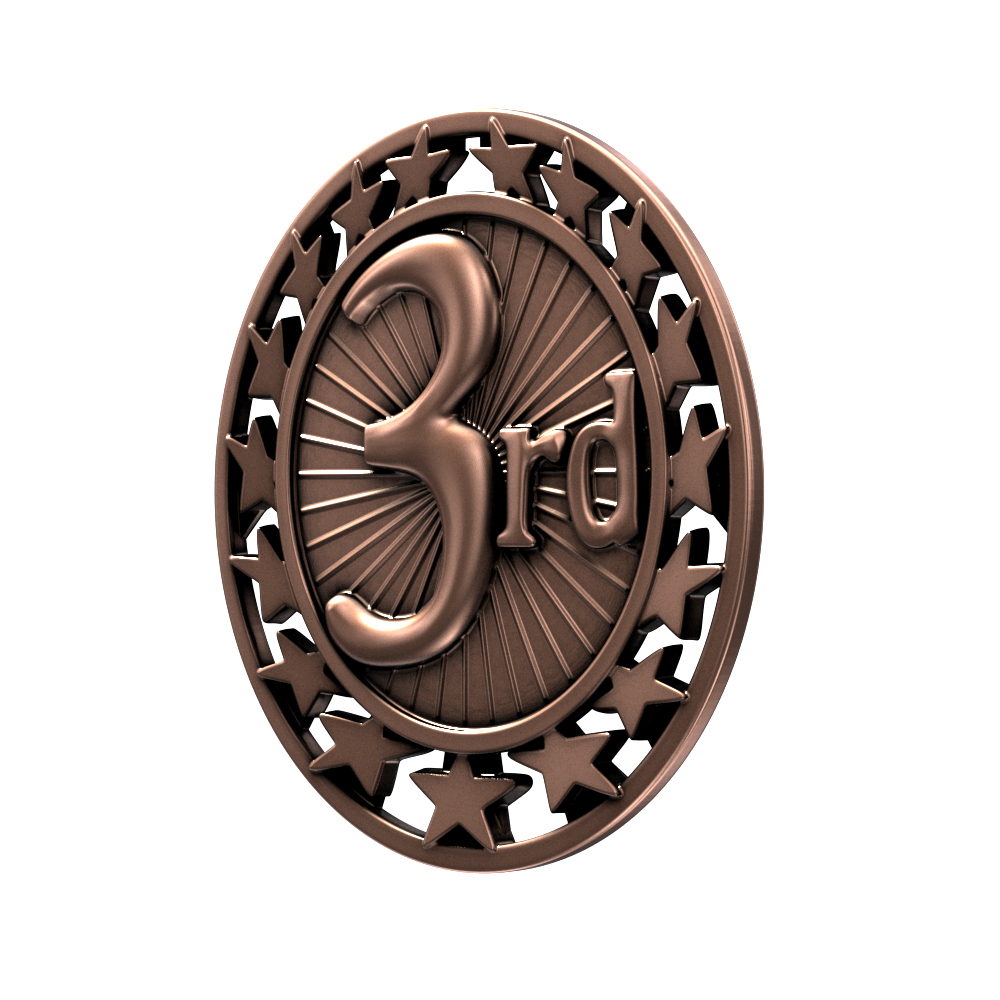 3rd Place Star Medallion (2-1/2") 2