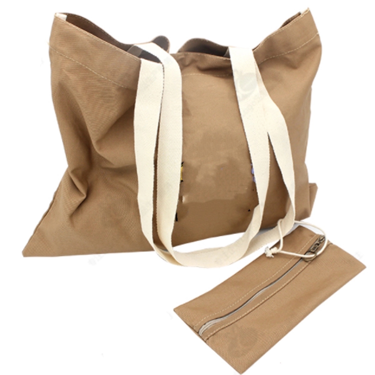 Cotton Canvas Tote Bag with Extra Pouch, custom tote bag with logo imprint 4