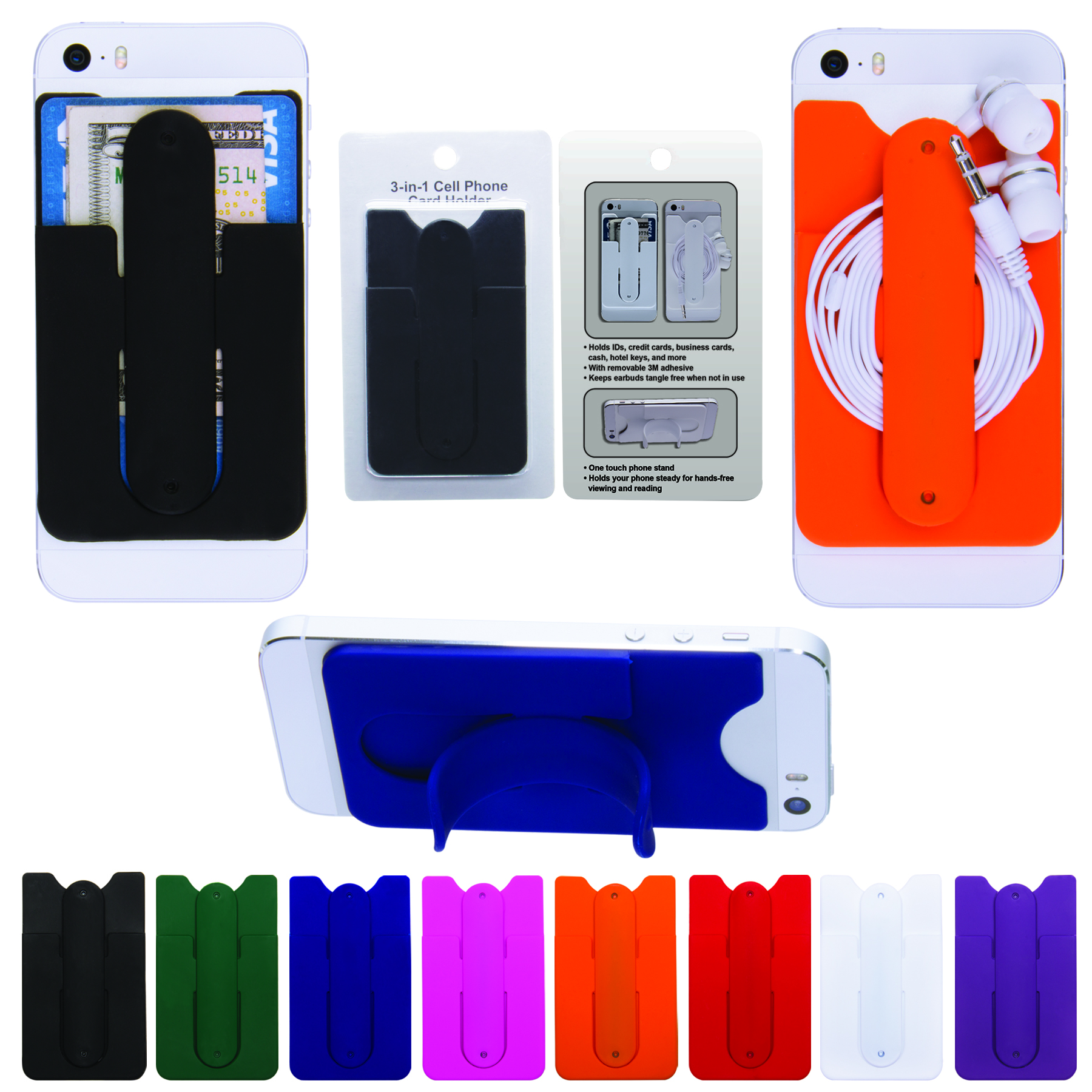3-in-1 Cell Phone Card Holder w/Packaging 7