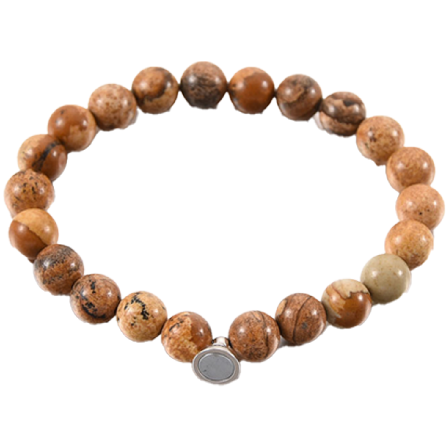 Natural Lava Stone Couple Bracelets with Magnet Bond Design 4