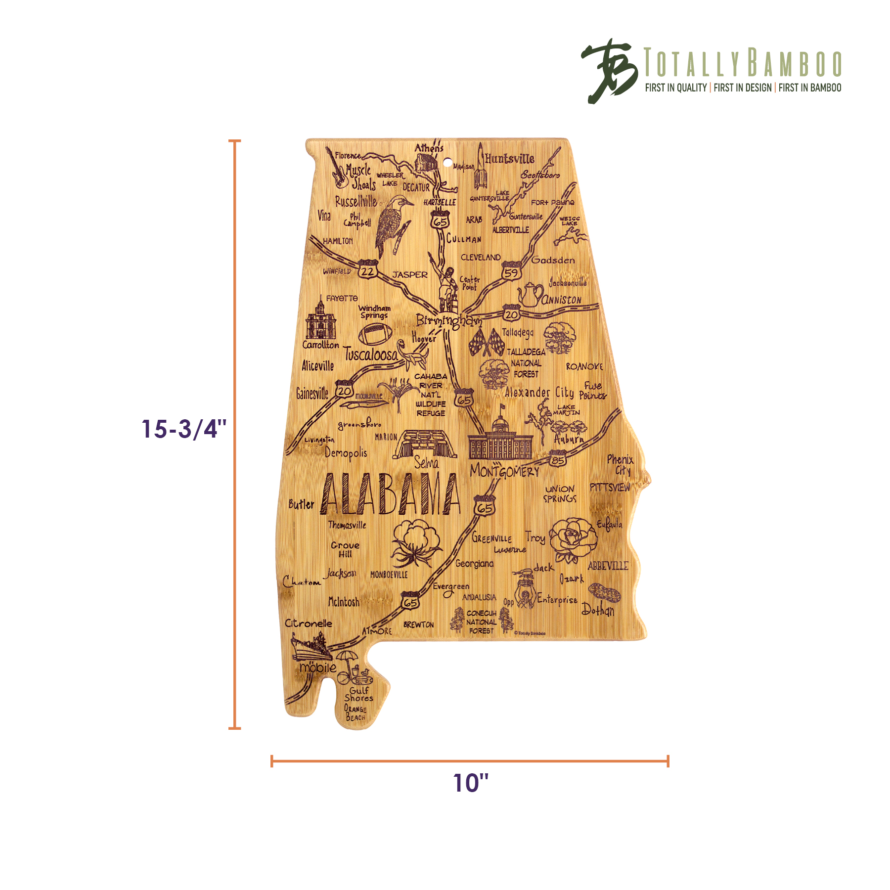 Destination Alabama Cutting & Serving Board 7