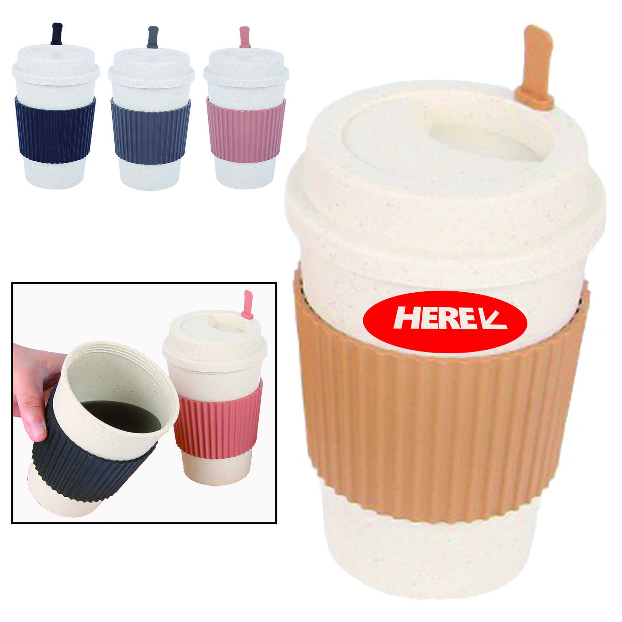 16OZ Wheat Straw Coffee Cup Full Color 2