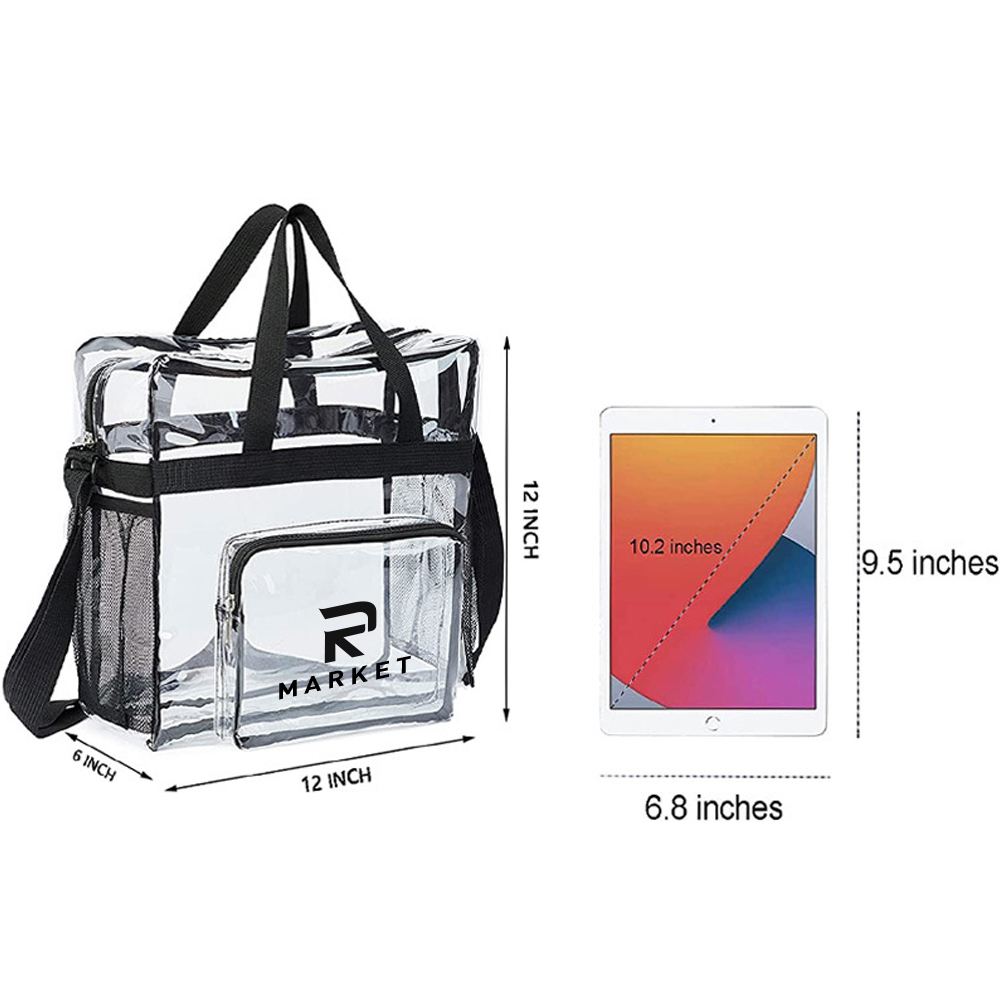PVC Clear Tote Bag with Zipper Closure 2