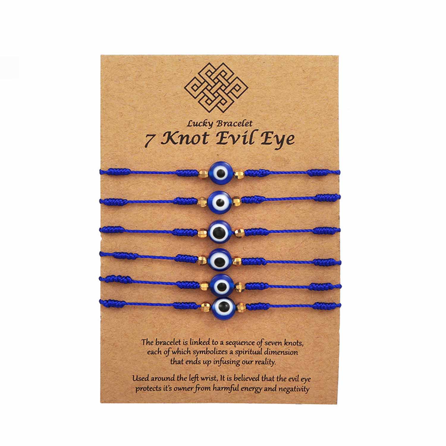 6 Pcs Evil Eye Lucky Adjustable Bracelets 4