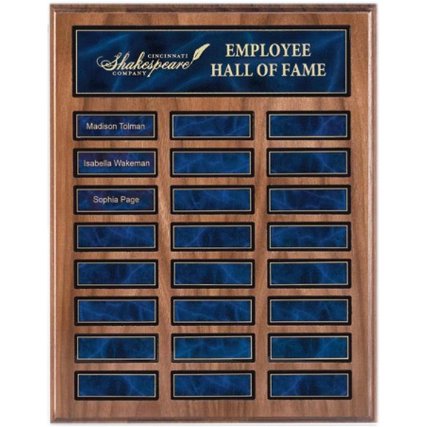 Perpetual Walnut Finish Plaque W/ 24 Plates (12" x 15") 7