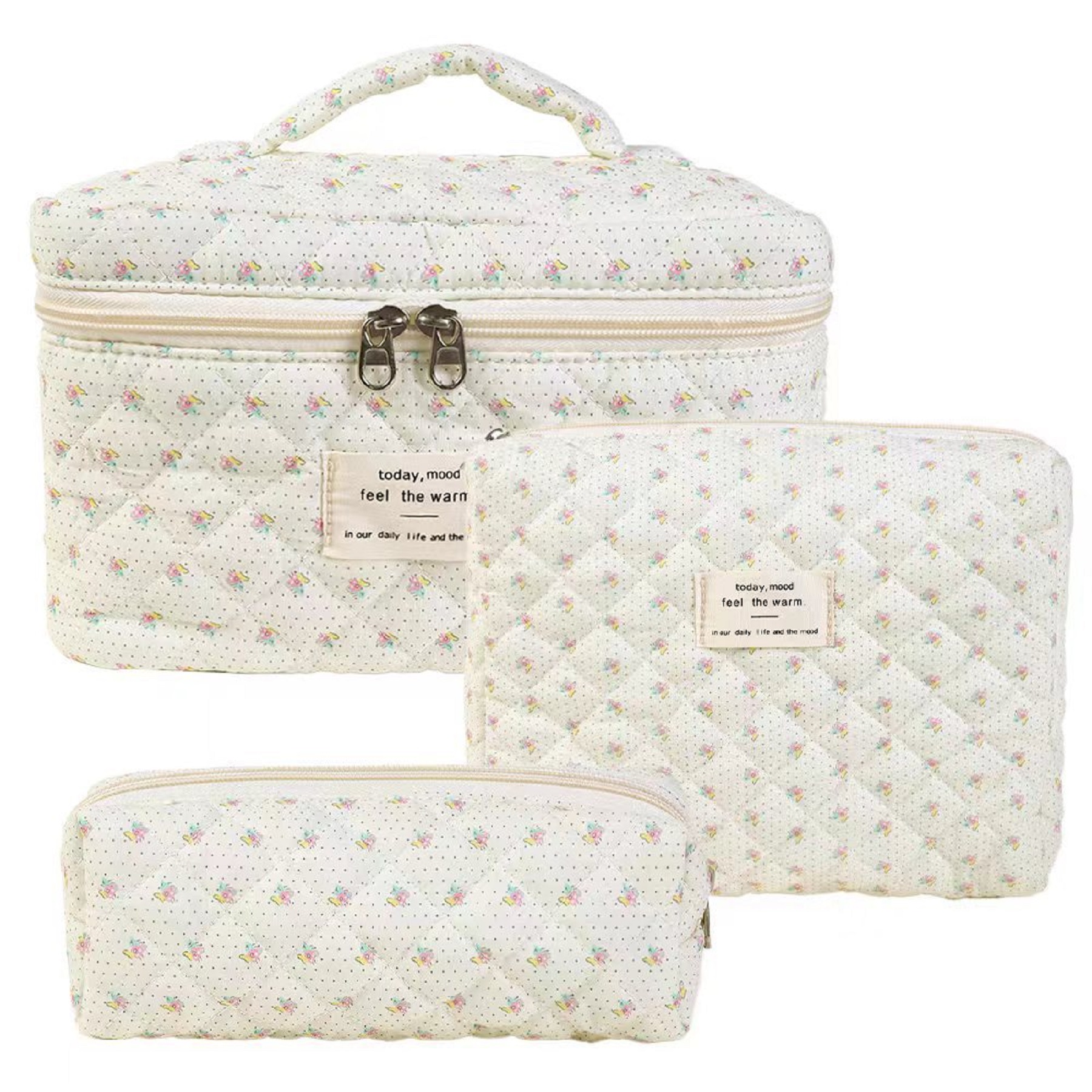 3 Pack Cotton Makeup Bag Set 8