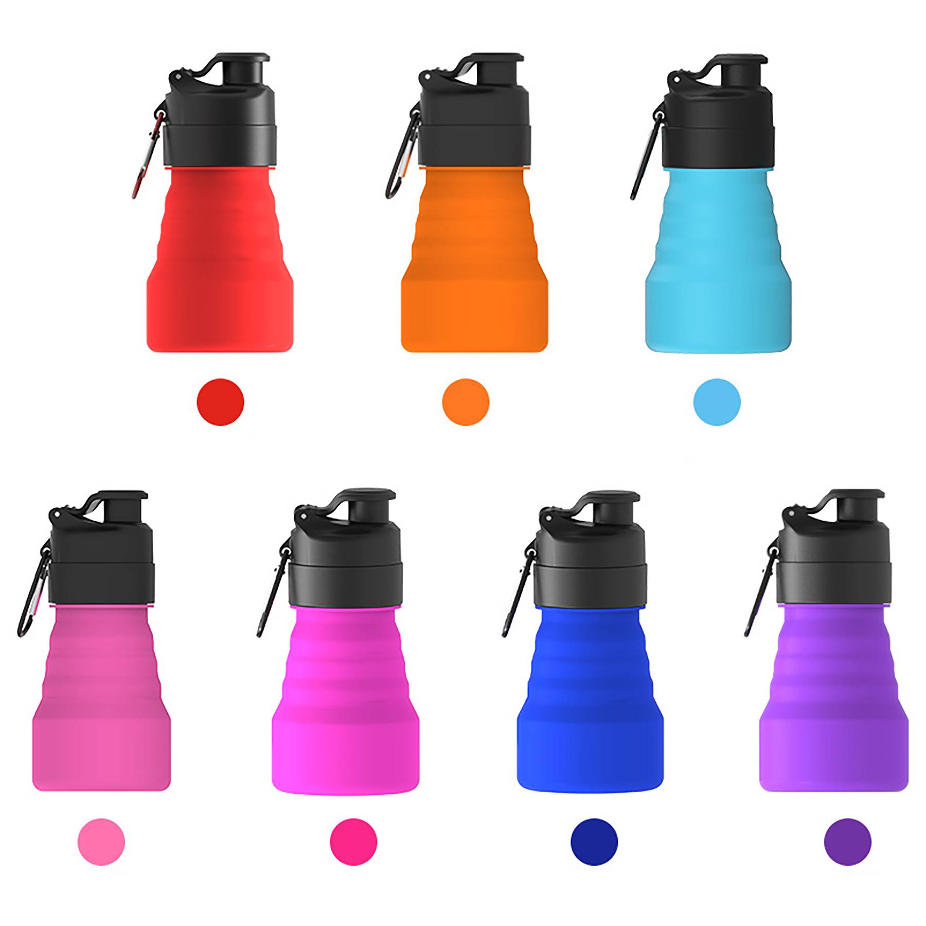 17.3 oz Fashion Portable Silicone Folding Water Bottle 3