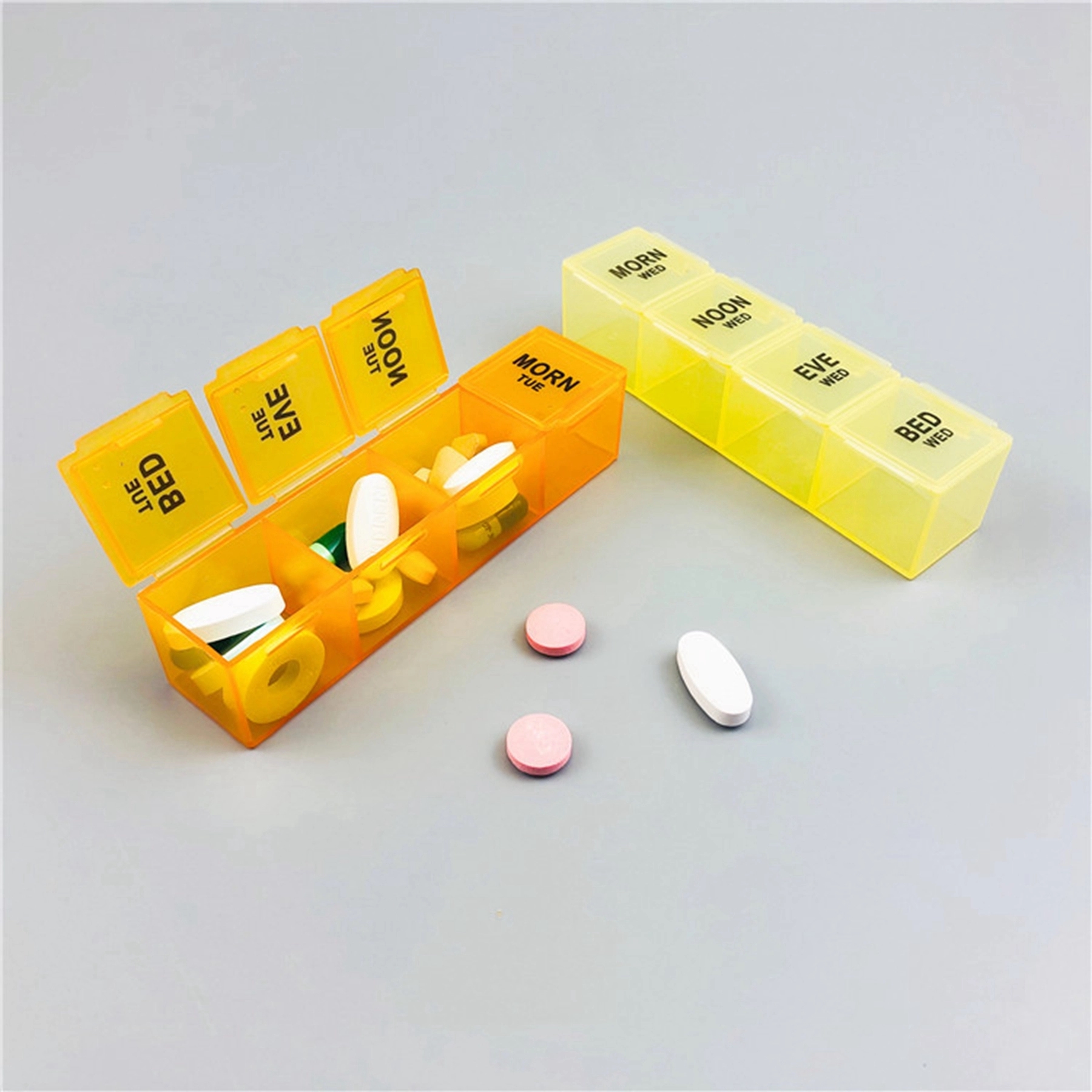 28 Case Rainbow Color Weekly 7 Day Pill Box 3