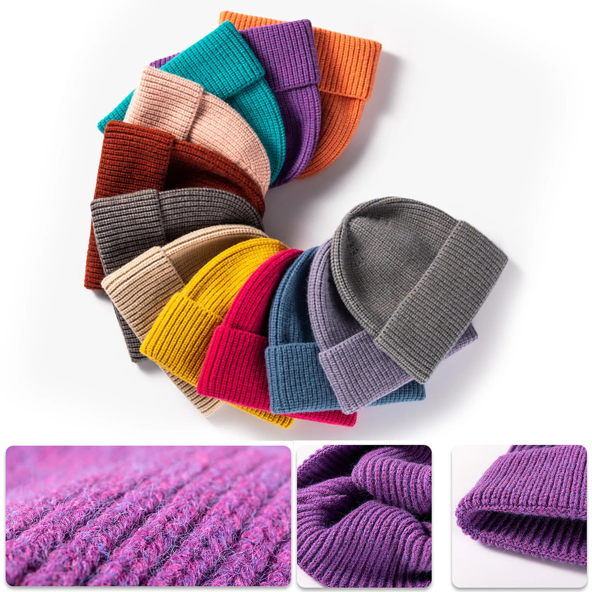 Soft Acrylic Winter Beanie Hats for Men Women Warm Cozy Knit