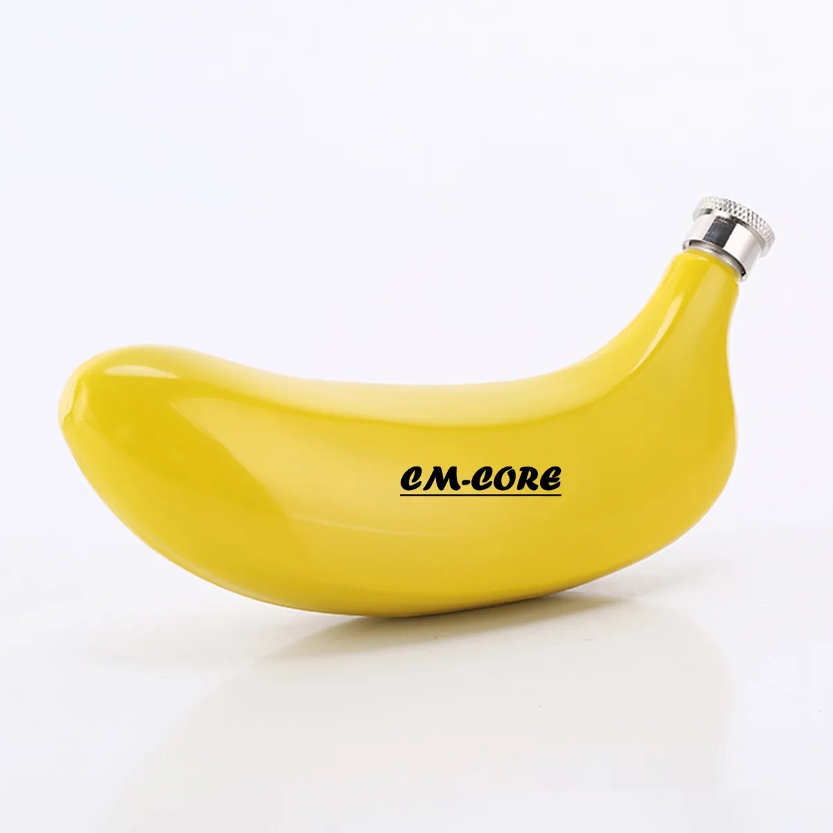 5 Ounce Banana Shaped Stainless Steel Flask, custom water bottle with logo imprint 2