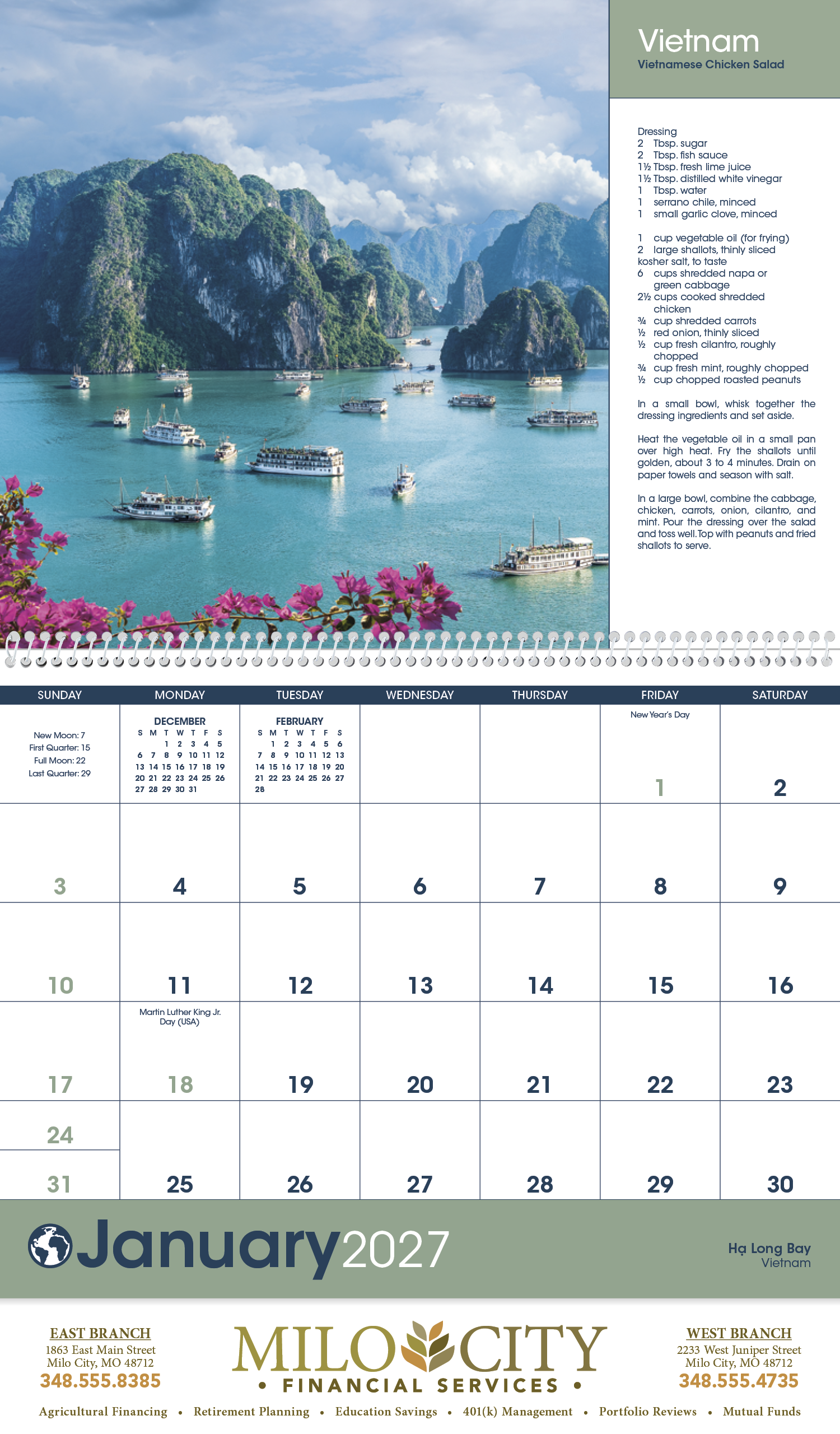 Triumph® Calendars World Scenes with Recipe Calendar 25