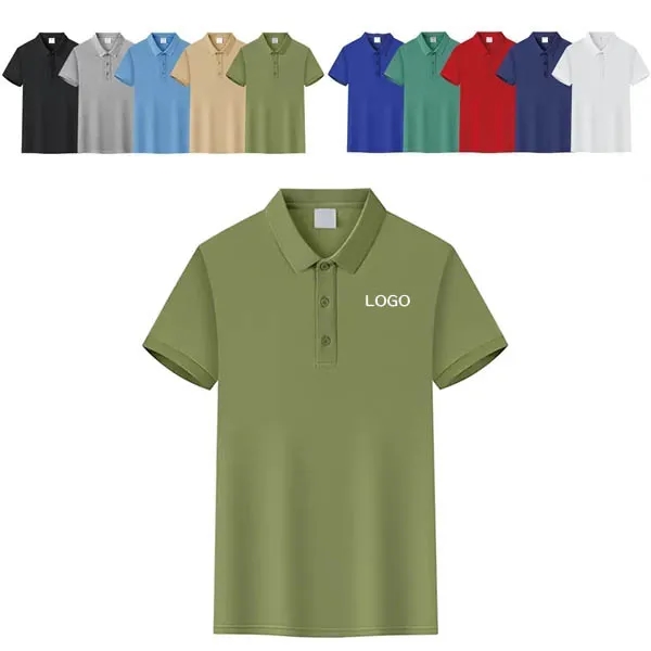 Short Sleeve Cotton Polo Shirt in Mercerized Fabric 12