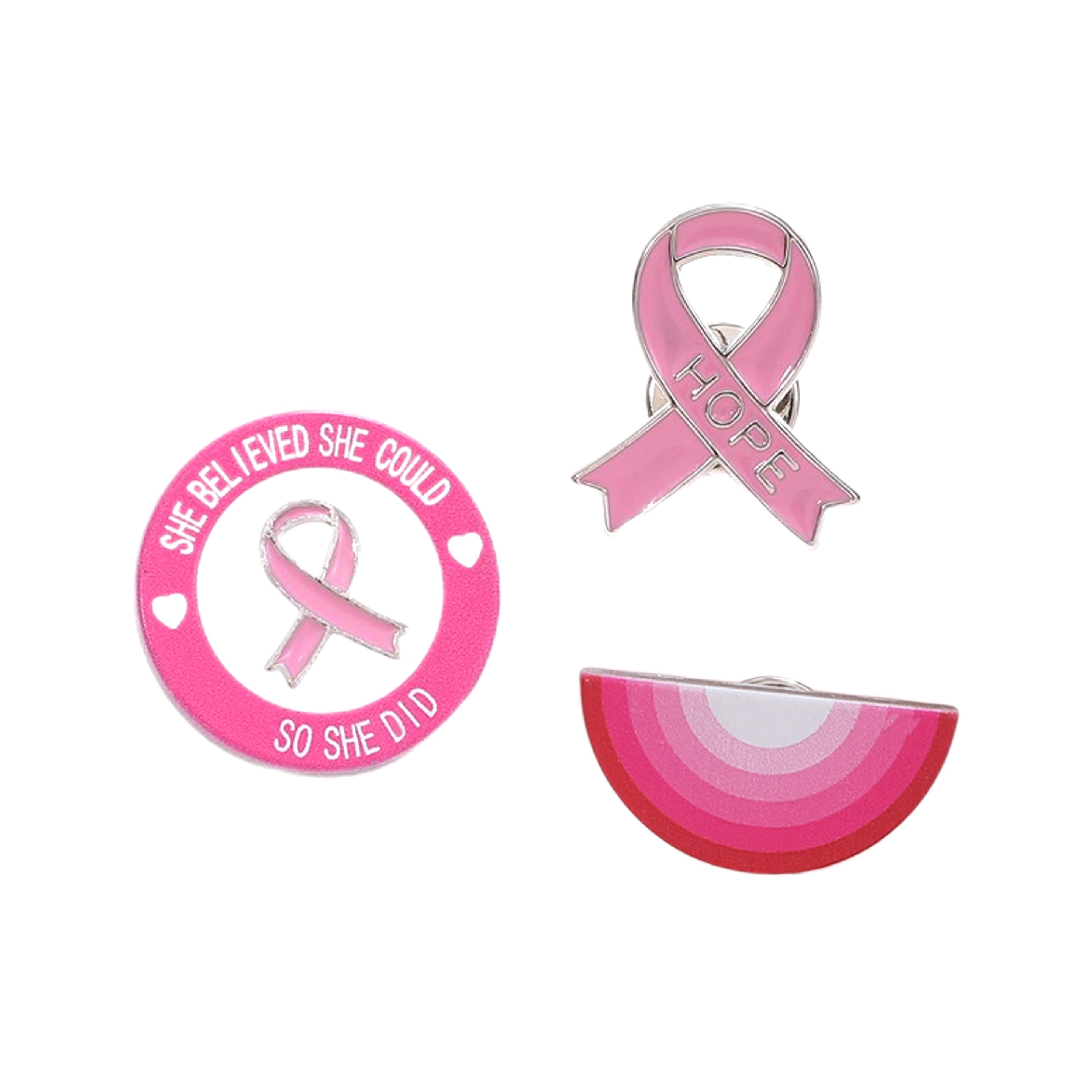 Breast Cancer Awareness Button Pin (direct import) 3