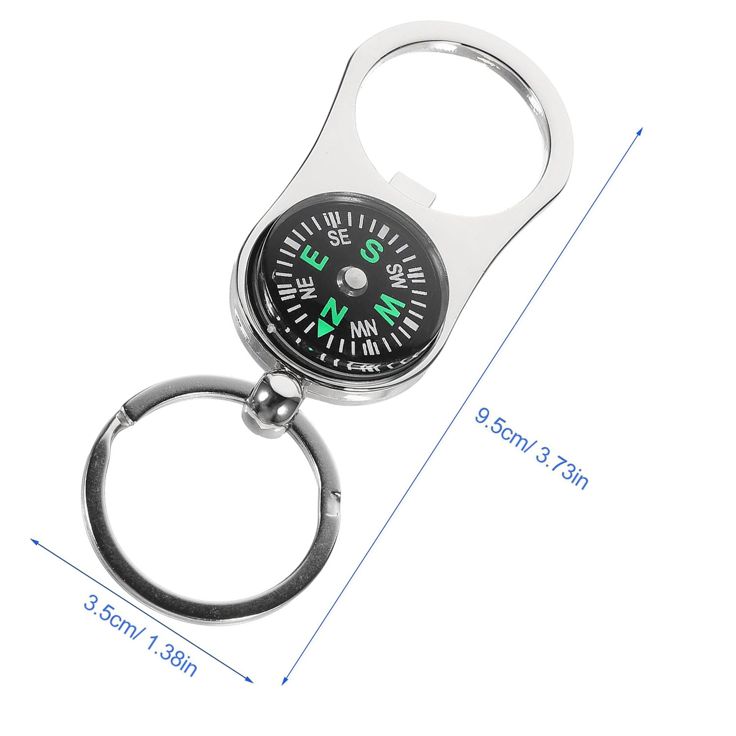 Metal Bottle Opener Compass Key Chain 2