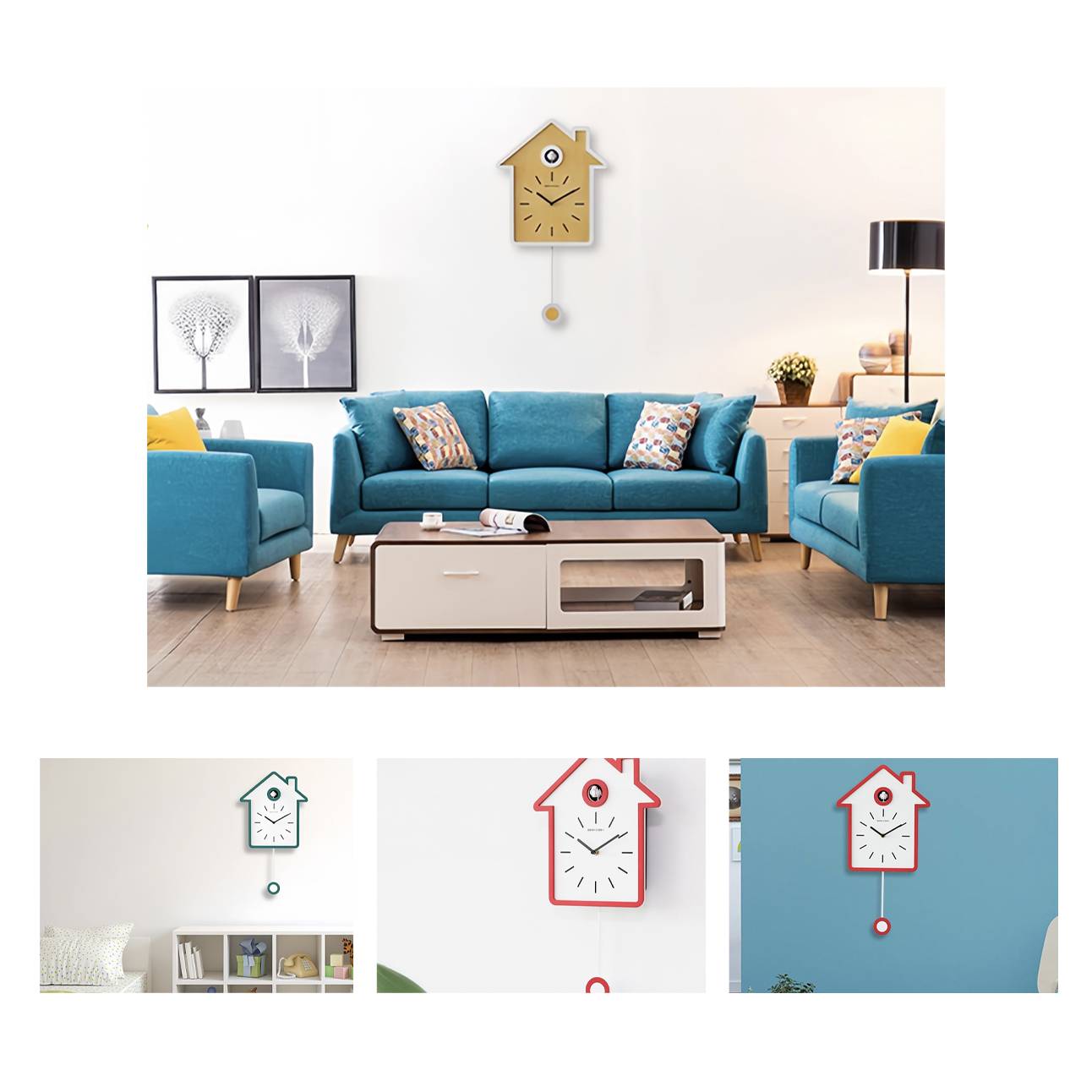 Simple and modern cuckoo house-shaped clock 3