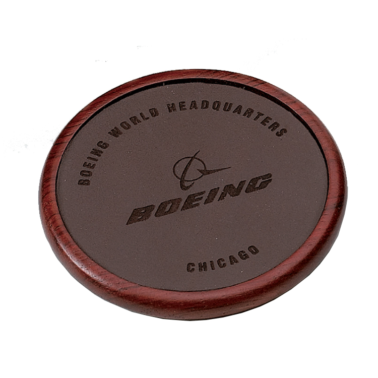 Solid Wood & Leather Coaster