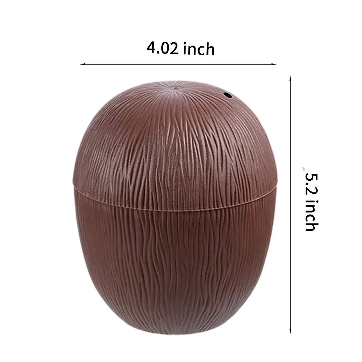 Customizable Coconut-Shaped Cup with Hibiscus Design 2