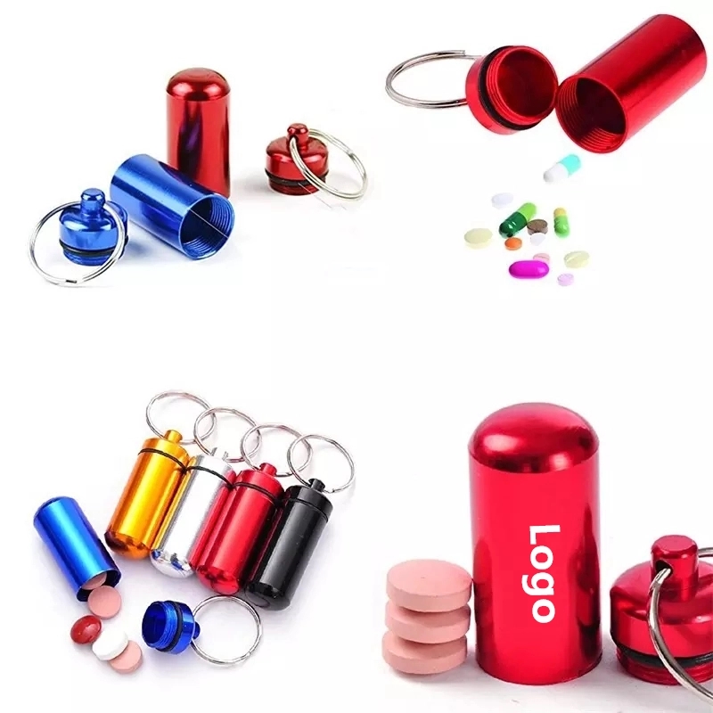 Aluminum Pill Box Key Ring 1