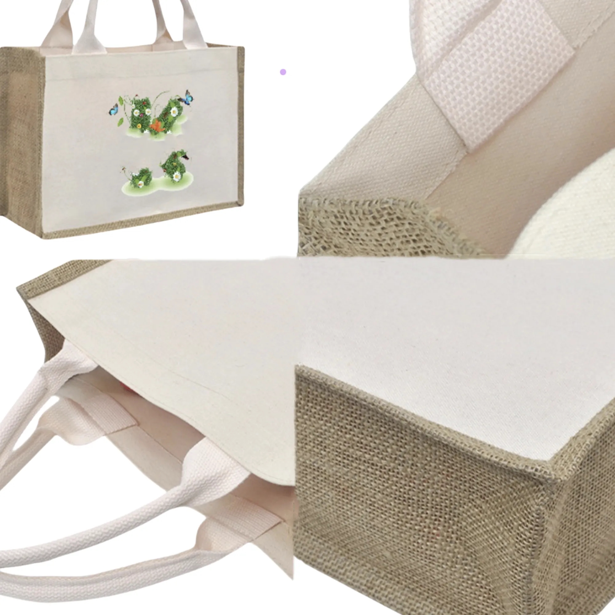 Burlap Canvas Tote Bag 2
